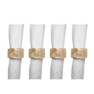 Juego de 4 servilleteros de resina con lentejuelas