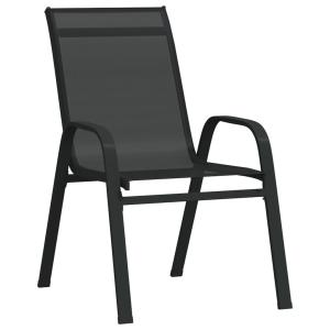 Juego de 4 sillas de jardín tela plastificata negro 55x65x8…