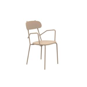 Juego de 4 sillones de jardín de metal beige 53x53 cm 84h