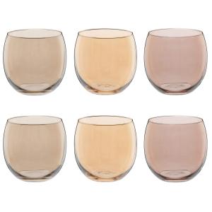 Juego de 4 vasos de cristal multicolor