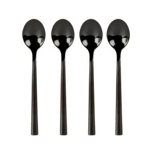 Juego de 4cucharillas de postre de acero inoxidable negro