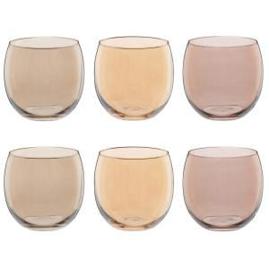 Juego de 6 vasos de vidrio multicolor