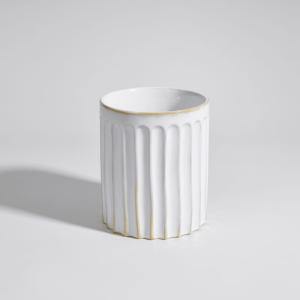 Juego de bote de gres blanco y utensilios de madera de acac…