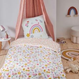 Juego de cama infantil reversible arcoíris