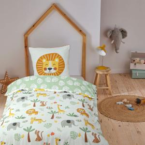 Juego de cama infantil reversible con león