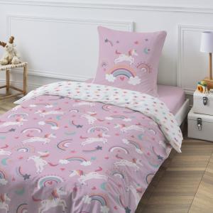 Juego de cama infantil reversible de unicornio