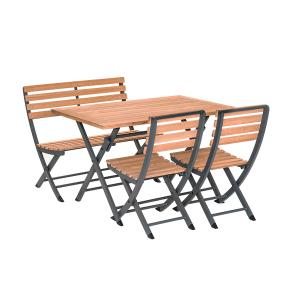 Juego de comedor plegable de teca
