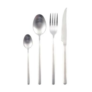 Juego de cubiertos 24 piezas plata mate