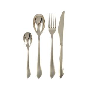 Juego de cubiertos de 24 piezas en color champán