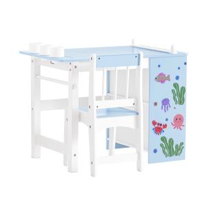 Juego de mesa y silla infantil escritorio con 2 estantes