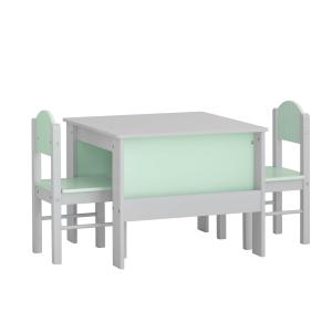 Juego de mesa y silla infantil muebles para niño mdf gris y…