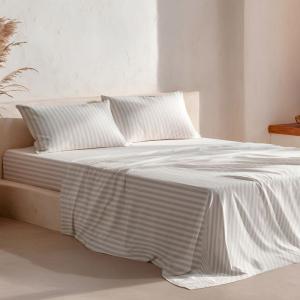 Juego de sábanas 100% algodón suave rayas agua marina cama…