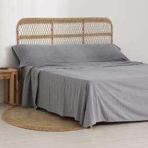 Juego de sábanas franela gris cama de 105 100% algodón