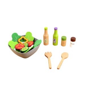 Juego de set de ensalada de madera para niños