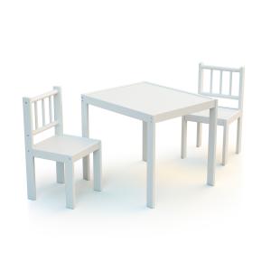 Juego de una mesa   dos sillas blanco