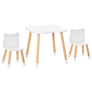 Juego infantil de mesa y 2 sillas color blanco 56 x 56 x 50…