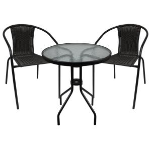 Juego mueble jardín 1 mesa   6 sillas color negro