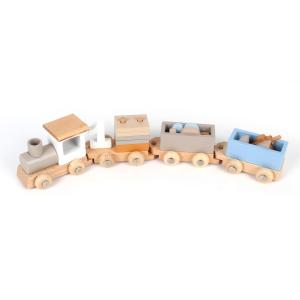 Juego tren de madera montessori para niños