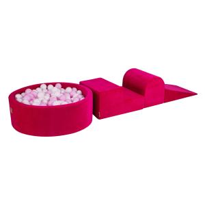 Juegos de espuma con piscina de bolas Blanco/Rosa pastel W9…
