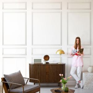 Kit de moldura de pared Ernestine en pino macizo de las Lan…