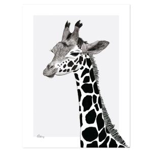 Lámina infantil de papel negro la jirafa de 30x40 cm