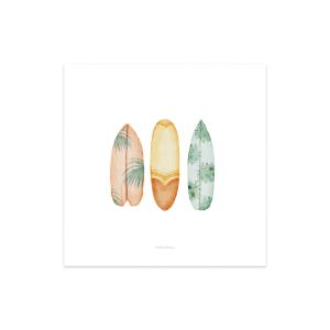 Lámina infantil de papel tablas de surf 23x23cm