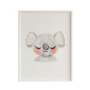 Lámina koala enmarcada madera blanca 43X33 cm