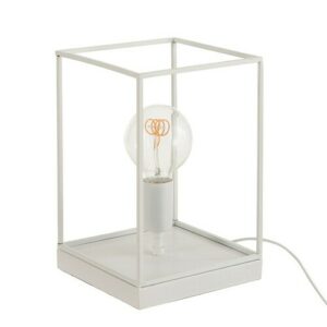 Lámpara 1 lámpara rectangular marco metal blanco alt. 30 cm…