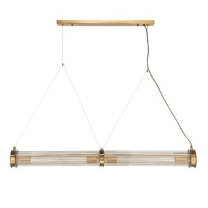 Lámpara araña doble tubo metal galvanizado y latón - a120 c…