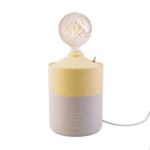 Lámpara artesanal de metal reciclado amarillo 48x20 cm