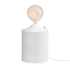 Lámpara artesanal de metal reciclado blanca 48x20 cm