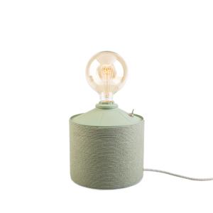 Lámpara artesanal de metal reciclado verde 37x20 cm