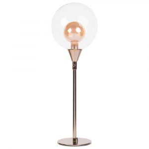 Lámpara bola de cristal y metal cobrizo