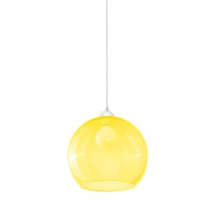 Lámpara colgante amarillo acero, vidrio  alt. 120 cm