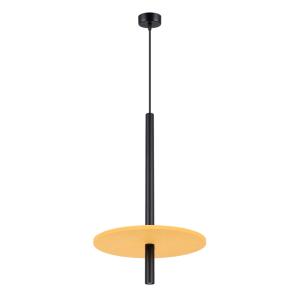 Lámpara colgante amarillo/negro fieltro/acero alt. 126 cm