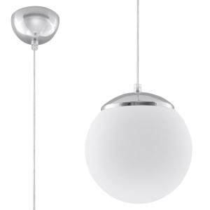 Lámpara colgante blanco, cromo acero, vidrio  alt. 110 cm