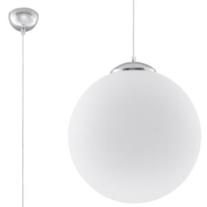 Lámpara colgante blanco, cromo acero, vidrio  alt. 120 cm