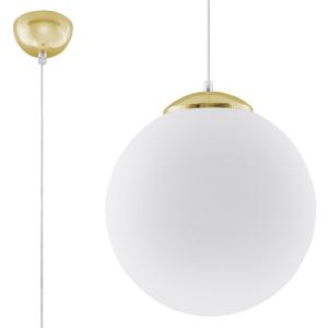 Lámpara colgante blanco, dorado acero, vidrio  alt. 120 cm