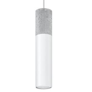 Lámpara colgante blanco, gris acero, concreto  alt. 105 cm