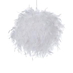 Lámpara colgante blanco plumas