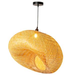 Lámpara colgante boho bambú mimbre natural Ø60 cm