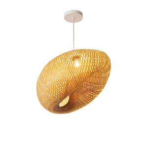 Lámpara colgante boho bambú ratán natural Ø45 cm