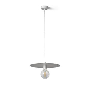 Lámpara colgante con bombilla LED transparente y disco blan…