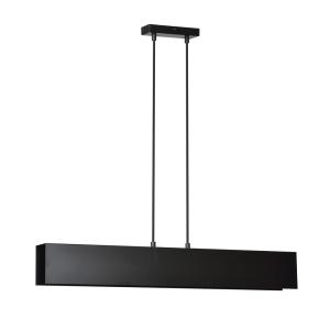 Lámpara colgante con estructura de metal rectangular negro…