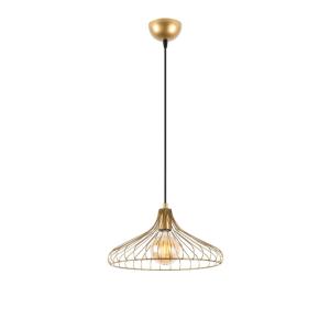 Lámpara colgante de alambre dorada
