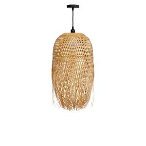 Lámpara colgante de bambú natural y metal