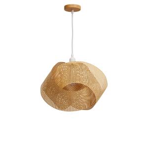 Lámpara colgante de bambú natural y metal d40 cm