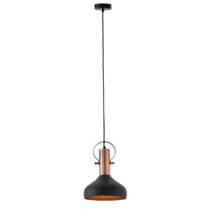 Lámpara colgante de estilo industrial en negro.