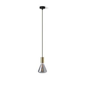 Lámpara colgante de latón con bombilla LED transparente fum…