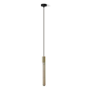 Lámpara colgante de latón con bombilla LED transparente oro…
